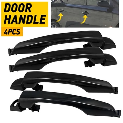 适用于 2017 - 2020 现代伊兰特轿车外部 4 件套门把手黑色 — 第 1/4 张图片