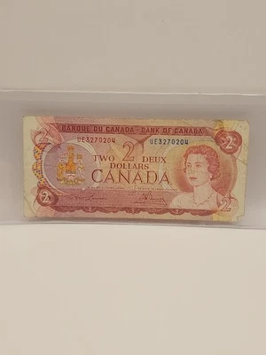 1974 Canada Banknote $2 Two Dollar Canadian Foreign Paper Currency QEII - Image 1 of 2