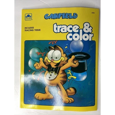 Garfield Trace And Color Golden Books 1989 1990 Activity Book Vintage BRAND NEW - Image 1 of 4