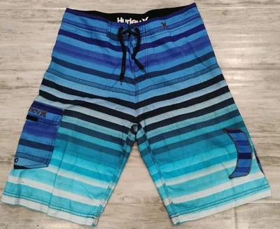 hurley board shorts Size 18 Boys Blue Striped - Image 1 of 4