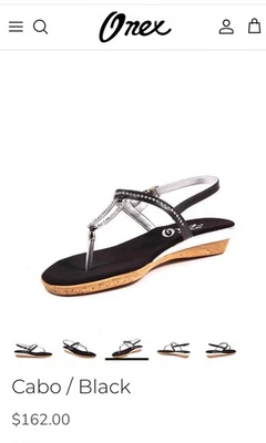 Onex Cabo Swarovski Cristal Tanga Sandalia Cuña Tacón Zapato 7.5  Foto 1 de 4