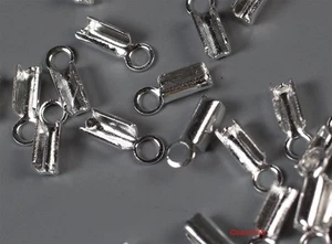 Endteile Endkappen Endhülsen f Ketten u Bänder Kappen silber 3mm 10 Stk Klemme - Bild 1 von 2