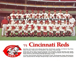 1971 CINCINNATI REDS 8X10 TEAM PHOTO BIG RED MACHINE BENCH PEREZ ROSE SPARKY - Picture 1 of 1