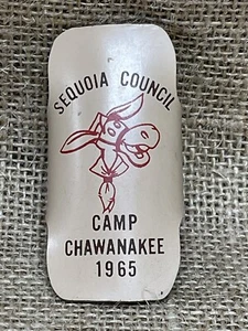 BSA 1965 Camp Chawanakee Boy Scout Neckerchief Slide - Picture 1 of 4