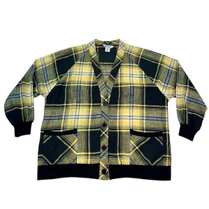 VTG Joyce Blazer Jacket Womens Plaid Oversized Slouchy Dark Academia Union Made - Picture 1 of 13