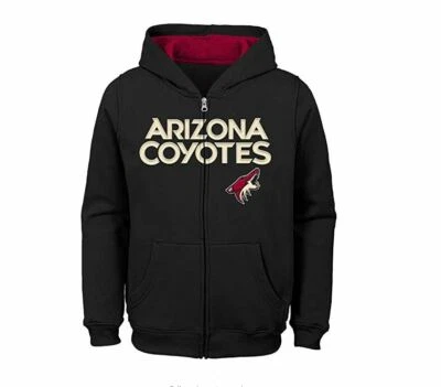 Outerstuff NHL Boys Stated Full Zip Hoodie Hoody Black Arizona Coyotes Large 14- - Image 1 of 4