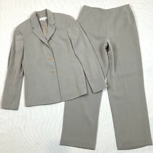 Petite Sophisticate Damen Hosenanzug Größe 4P Beige Business Karriere Blazer Jacke - Bild 1 von 14