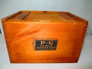 PROCTER & GAMBLE Naphtha Soap Dovetail Wood Soap Box Crate Wooden 14.5” - Picture 1 of 9