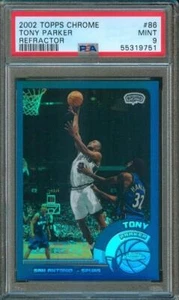 2002-03 Topps Chrome TONY PARKER Refractor Spurs #86 PSA 9 - Picture 1 of 2