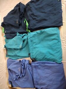 Lot Of 3 Carhartt Force Women's Scrub Sets Shirts & Pants Medical Work Sz Lg/XL