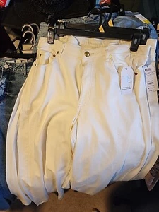 Time &Tru Relaxed Fit Wide Leg White Womens Pants Size 14 New With Tags - Picture 1 of 4