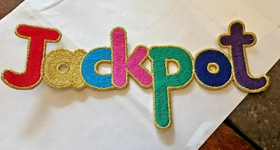 APLIQUE DE PARCHE DE HIERRO PARA JUEGOS DE AZAR JACKPOT 6,75 " w x 3" h Foto 1 de 4