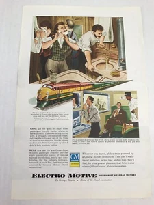 Electro Motive Passenger Trains Vtg 1949 Print Ad Art Men Shaving - Picture 1 of 4