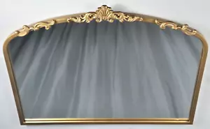 Style by Jamie Young Co. gold finish ornate cast metal wall mirror 30" x 22" - Picture 1 of 13