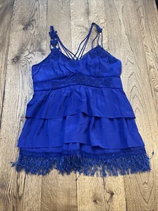 Free People Tunica Canotta Senza Maniche a Livelli Viola/Blu, Donna 12 - Foto 1 di 11