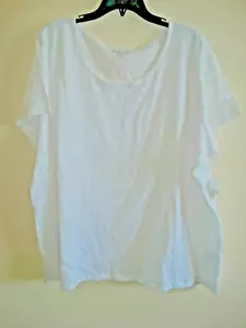 Damas Plus Camisa Tejida Encaje Frente 2X Laura Scott Blanca Nueva Con Etiquetas - Imagen 1 de 2