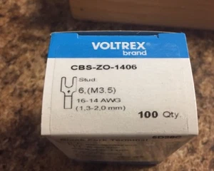 Voltrex CBS-ZO-1406 Fork/Spade Tongue Terminal,CBS Series,16 AWG,14 AWG (100pcs) - Picture 1 of 3
