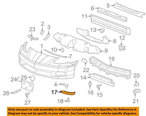 Componentes de parachoques delantero GM OEM 05-13 Corvette - deflector inferior 20896059 - Imagen 1 de 2