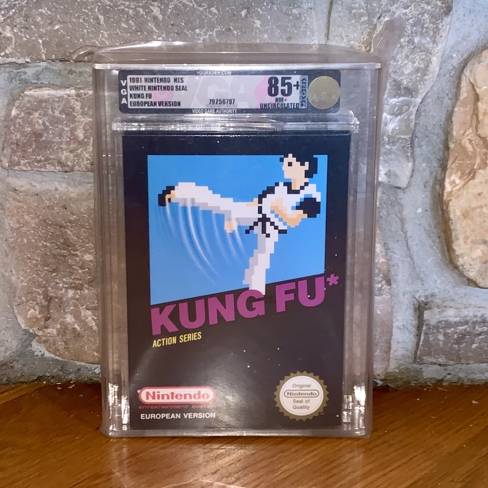 Nintendo NES Kung Fu European Version VGA Graded 85+ Uncirculated Black Box Pal - Image 1 of 3