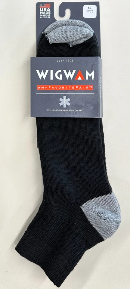 Носки WIGWAM диабетические спортивные четверть квадратного ярда черные - Изображение 1 из 1