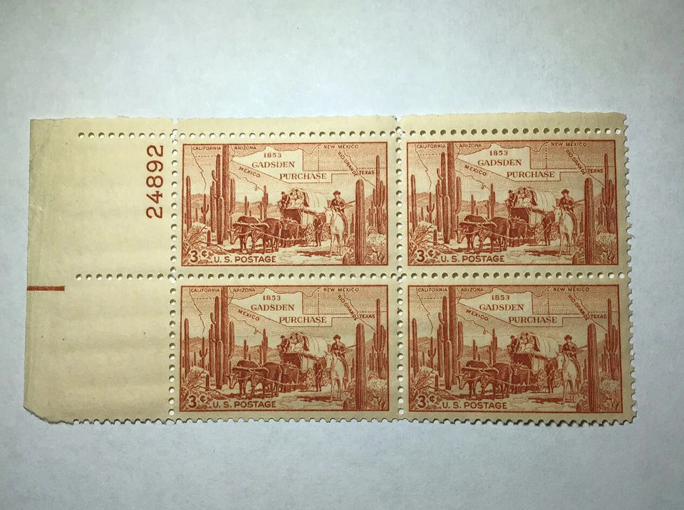 US 3 Cent Gadsden Purchase Stamp Of 1953, Scott #1028, Block Of 4, MNH/OG/VF. - Image 1 of 1