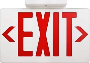 LED Emergency Exit Light Sign-Battery Backup UL924 Fire Red Letter Double Face - Picture 1 of 8