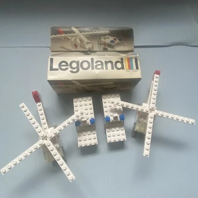2 Lego  653 Legoland Hélicoptère Et Ambulance   Vintage 1973 Boite Sans Notice - Photo 1/4