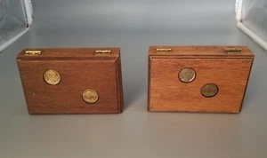 2 Vintage Shirlbud Handcrafted  BUFFALO NICKEL/INDIAN HEAD Wooden Trinket Boxes  - Bild 1 von 13