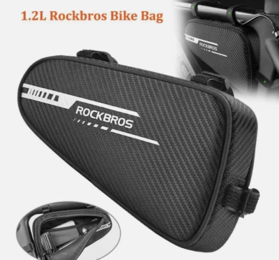 ROCKBROS Bike Frame Bag Bicycle Triangle Bag MTBBike Front Tube Pouch Waterproof - Image 1 of 4