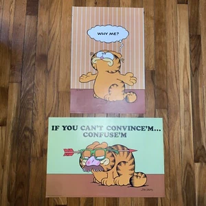 Rare Vintage 1978 Garfield Convince’m Confuse’m & Why Me Poster Lot 14 X 21 - Picture 1 of 18