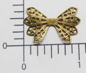 19633         2 Pc Brass Oxidized Victorian Wing Jewelry Finding - Picture 1 of 1