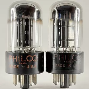 Tubi Philco 6SN7GTB abbinati e bilanciati piastre angolari nere 57-52 56-13 6SN7 GTB - Foto 1 di 5