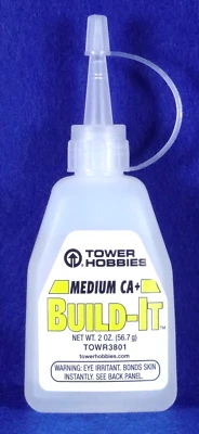 TOWER HOBBIES BUILD-IT MEDIUM CA+ GLUE (2 OZ.)( PART # TOWR3801 ) - Image 1 of 2