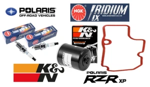 Polaris RZR 900 1000 Spark Plugs KN Oil Filter Change Kit NGK Iridium Plug K&N - Picture 1 of 3