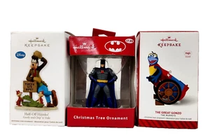 Disney Hallmark Keepsake Christmas Ornament Goofy, The Mappets, Batman -Lot of 3 - Picture 1 of 11