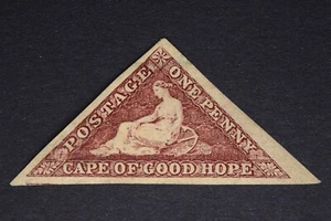 CAPE OF GOOD HOPE SG18b 1863 1d Deep Brown-Red, MLH, 3 Large Margins - Picture 1 of 2