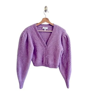 & Other Stories Purple Alpaca Wool Cardigan Sweater Sz XS Coquette Y2K Spring - Picture 1 of 10