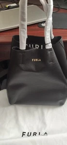 FURLA LOLA TOTE BAG Nero Authentic - Picture 1 of 7