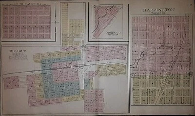 Mapa Plat 1911 ~ Harrington - Sprague - Marruecos Twps., Lincoln Co., Washington  Foto 1 de 2