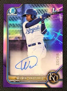 Wilmin Candelario 2022 Bowman Chrome Prospect Purple Refractor /250 #CPA-WC Auto