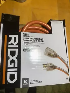 Cable de extensión de generador Ridgid Heavy Duty 25 ft 10/4 Twist Lock L14-30 - Imagen 1 de 4