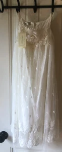 NWT  Trish Scully Long White size 4 Lace Special Occasion Dress RARE - Picture 1 of 11