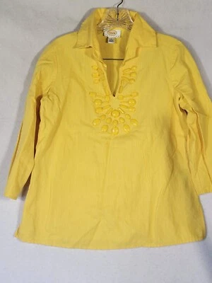 Talbots Petite Size S Yellow Pullover With Bead Embellishments EUC - Image 1 of 4