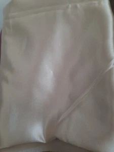 1+ Yards Solid Color Fabric 44" X 49" Beige Nude Golden Shiny Satin Sewing - Picture 1 of 6