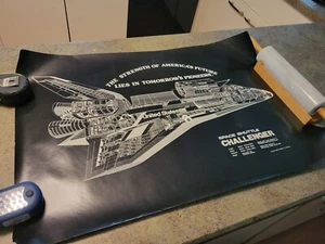 Vintage 1986 Challenger Space Shuttle Poster Engineering Cutaway Mark Tower - Picture 1 of 11