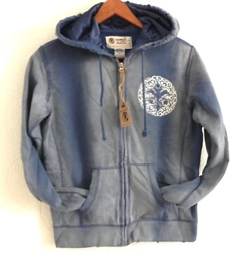 Толстовка с капюшоном One World на молнии состаренная/выцветшая с длинным рукавом карманы хлопковая смесь M - Изображение 1 из 4