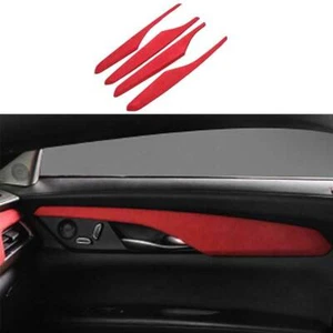 Fit For Cadillac CT6 2016-2020 Suede Red Interior Door Panel Cover Decorate 4PCS - Foto 1 di 6