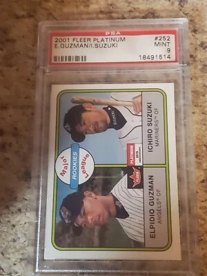 2001 fleer platinum psa 9. ichiro/ guzman. original. - Image 1 of 3