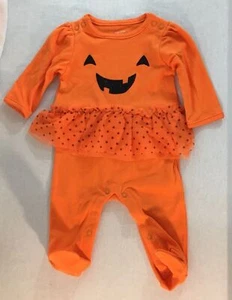 Just One You by Carter's Halloween Orange Bodysuit Footie 3M - Picture 1 of 3