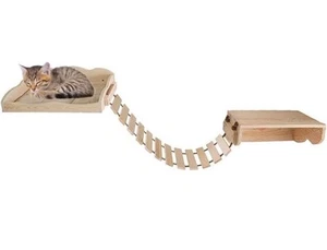 Hamaca para gatos estantes montados en la pared para gatos con puente para gatos  - Imagen 1 de 6